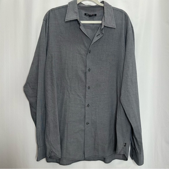 John Varvatos gray micro houndstooth button up shirt long sleeve - Picture 1 of 9